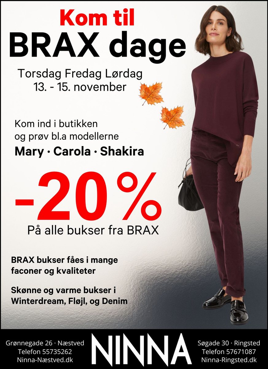 Kom til BRAX Dage hos NINNA i Næstved